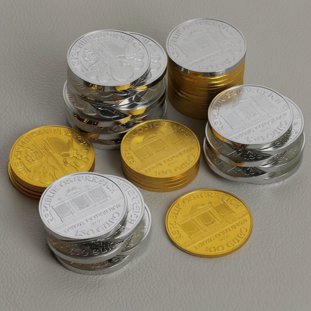 Gold and silver coins at The Wishing Well, Brighton